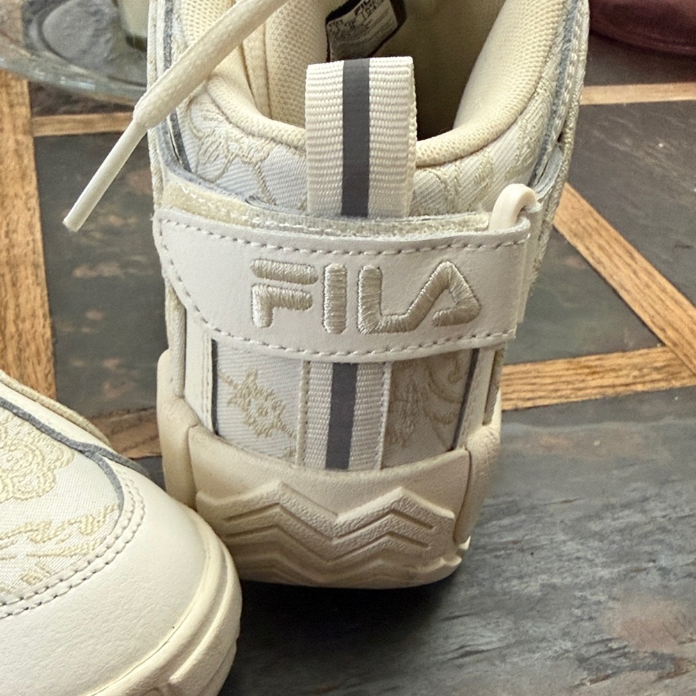 Fila Cream Patterned High-Tops - Picture 3 of 7